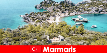 Plaja de soare și călătoria albastră îi așteaptă pe turiști în Marmaris Turcia